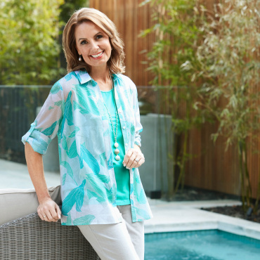 POOL PARTY 100% COTTON TAB SLEEVE SHIRT