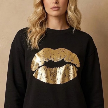Gold Lips Black
